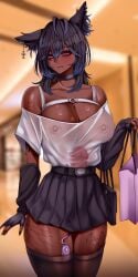 1futa animal_ears big_breasts big_penis clothed clothing cock_bulge commission dark-skinned_futanari dark_skin discreet_vibrator erection erection_under_clothes exhibitionism exhibitionist futa_only futanari harness humanoid humanoid_penis kemonomimi miniskirt mostly_clothed nipple_piercing penis_visible_through_clothing piercing public_indecency purple_eyes sanaevr second-party_source see-through_shirt see-through_top skirt solo standing stockings tattoos thighhighs vibrator vibrator_controller vibrator_cord vibrator_under_clothes visible_penis_shape whitewaffle wolf_ears wolf_girl wolf_humanoid