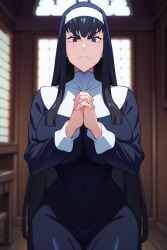 ai_generated angry female kiryuuin_satsuki nun nun_outfit serious sexy tomboymakerai