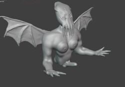 3d 3d_model 3d_render big_ass big_breasts big_penis cthulhu cthulhu_mythos first_post_of_artist grey_body hands_up handsome muscles muscular muscular_male neck sexy_armpits shitpost tentacle tentacle tentacle_in_mouth tentacle_on_male tentacle_sex vein veiny_penis wings