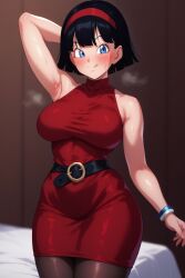 ai_generated armpit arms_up dragon_ball dragon_ball_super milf pervert_female sexy_armpits sweat tomboymakerai tongue videl videl_(dragon_ball_super)