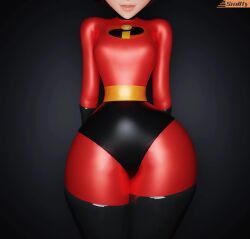 1girls 3d 3d_(artwork) animated arms_behind_back bodysuit disney elastigirl head_out_of_frame helen_parr medium_breasts shorter_than_10_seconds smile smitty34 solo standing swaying_hips tagme the_incredibles thick_thighs video voluptuous voluptuous_female wide_hips