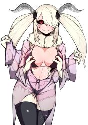 artist_request bra character_request insect_girl insect_humanoid kimono moth_girl moth_humanoid original original_character panties see-through_clothing tagme