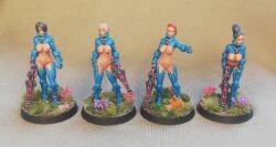 4girls aeldari alien alien_girl bare_breasts breasts eldar elf_ears female female_only functionally_nude gun miniature multiple_girls photo warhammer_(franchise) warhammer_40k