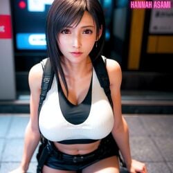 ai_generated final_fantasy final_fantasy_vii hannah_asami-(artist) tank_top tifa_lockhart tifa_lockhart_(cosplay)