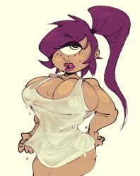 1girls big_breasts busty cyclops egstym eyeshadow female female_focus female_only futurama lipstick nipples nipples_bulge nipples_visible_through_clothing one_eye ponytail purple_hair solo solo_female solo_focus tagme top_heavy turanga_leela wet wet_body wet_clothes wet_clothing