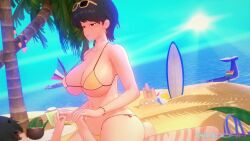 1boy 1girls beach big_breasts bikini black_hair cowgirl_position giddora hentaudio komi-san_wa_komyushou_desu komi_can't_communicate komi_shuuko large_breasts milf netorare ntr sex sound tagme video vixxenva