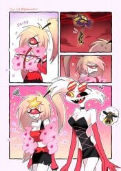 @yomunow angel_dust_(hazbin_hotel) cherri_bomb_(hazbin_hotel) crossdressing crossdressing_male female genderswap_(mtf) hazbin_hotel male rule_63 sir_pentious_(hazbin_hotel) snake_girl