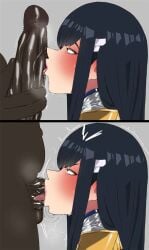 big_cock big_dick big_penis black_male blowjob dark-skinned_male event13 junketsu kill_la_kill kiryuuin_satsuki long_hair panels