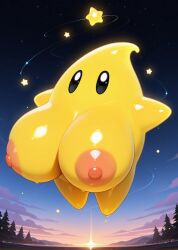 ai_generated breasts huge_breasts luma mario_(series) solo star super_mario_galaxy