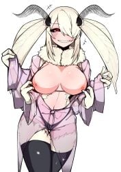 artist_request bra character_request insect_girl insect_humanoid kimono moth_girl moth_humanoid nipples original original_character panties see-through_clothing tagme