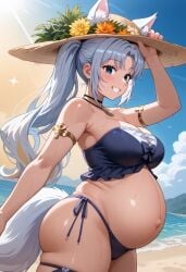 big_belly big_breasts bikini cleavage kirsche_verstahl panties pregnant pregnant_belly pregnant_female ready_to_pop vtuber