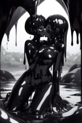 ai_generated bodysuit drone female_only latex yuri