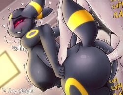 anthro areola ass balls big_breasts big_butt black_areola black_body black_fur black_nipples blush bodily_fluids breasts bubble_butt cum duo eeveelution erection eyebrows faceless_character faceless_male female female_penetrated fur generation_2_pokemon genital_fluids genitals glowing glowing_eyes glowing_markings hi_res huge_breasts huge_butt human human_on_anthro interspecies male male_penetrating mammal markings moan nintendo nipples nude penetration penis pokémon_(species) poképhilia pokemon pokemon_(species) pussy pussy_juice_on_penis raised_tail raynstegn red_eyes sex sound_effects straight sweat sweaty_body sweaty_breasts sweaty_butt sweaty_genitalia sweaty_legs sweaty_thighs tail teeth text thick_thighs umbreon vaginal_fluids wide_hips yellow_markings