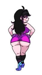 ass black_hair female friday_night_funkin friday_night_funkin_(neo) girlfriend_(friday_night_funkin) gloves heart_eyes neo_girlfriend_(mr.moisty) purple_dress thick_thighs thighs ytrall