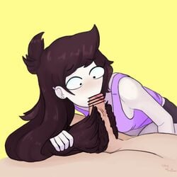 blowjob brown_hair clothed fellatio hair_fetish hairjob jaiden jaiden_animations jaidenanimations straight whyquestion youtube youtuber