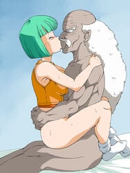 1boy 1girls big_breasts blonde_hair blue_eyes blue_hair bob_cut bottomless breasts bulma_briefs bulma_briefs_(androids'_saga) censored closed_eyes cowgirl_position dr_gero dragon_ball dragon_ball_z female female_focus female_pubic_hair hands_on_back kissing light-skinned_female light_skin milf mind_control moderate_pubic_hair mosaic_censoring mother near_model no_panties nose_blush old_man old_school_academy older_male on_model penis plump_labia pubes pubic_hair pussy sex shounen_jump sleeveless_jacket socks vaginal_penetration vaginal_sex white_hair white_skin