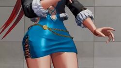 1girls 3d animated ass ass_shake breasts dancing dress female female_only head_out_of_frame jacket king_of_fighters king_of_fighters_xv large_ass large_breasts mp4 no_bra no_sound screencap shermie_(kof) short_dress side_slit snk solo spinning video video_games wide_hips