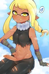 animal_humanoid anthro breasts btms666 cephalopod cephalopod_humanoid futanari horny humanoid inkling inkling_girl looking_at_viewer mars_symbol mask_(marking) new_agent_3_(splatoon) nintendo pants_down penis pointing pointy_ears pseudo_hair semi-erect splatoon splatoon_(series) splatoon_3 squid tentacle tentacle_hair tongue tongue_out veronika_(splatoon) yellow_eyes yellow_hair