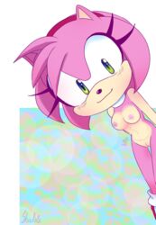 1girls amy_rose anthro boobs collar female female_only furry green_eyes hedgehog medium_breasts nipples pink_fur pink_hair pink_nipples pussy shadale solo solo_female sonic_(series) thigh_gap tits two_tone_fur vagina