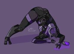 1girls ass ass_up bodysuit female fully_clothed head_down_ass_up jack-o_pose mass_effect quarian skintight_bodysuit solo tali&#039;zorah_nar_rayya thick_ass thick_thighs thighs utapok wide_hips