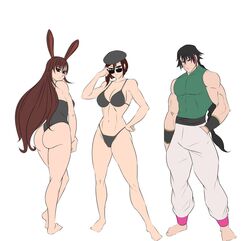 adjusting_eyewear adjusting_glasses adjusting_sunglasses coco_adel lie_ren looking_over_eyewear looking_over_glasses looking_over_sunglasses muscles muscular_female muscular_male rwby smiling_samurai sunglasses tinted_eyewear velvet_scarlatina