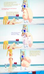 1futa 2girls 3d balls bb_(fate) bikini blonde_hair bradamante_(fate) cock_vore cum cum_digestion english_text fate/grand_order fate_(series) female futanari huge_balls huge_cock internal_view intersex koikatsu nero_claudius_(fate) nero_claudius_(swimsuit_caster) penis pool swimsuit text vore xavierhuge