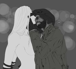 blindfold karl_heisenberg kinktober male/female monochrome resident_evil resident_evil_8:_village