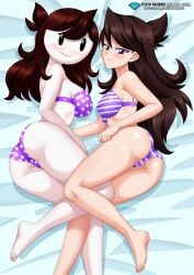 2girls ass barefoot bbmbbf beautiful_feet blush bra breasts cameltoe diamond_level feet female female/female female_only jaiden jaiden_animations looking_at_viewer multiple_girls palcomix pietros_secret_club selfcest soles toes underwear youtube youtuber yuri