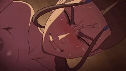 1girls animated avatar_the_last_airbender breasts breasts_swinging brown_hair closed_eyes d-art female female_only implied_doggystyle katara solo sweat sweating waterbender