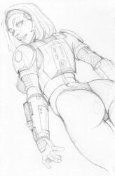 iron-dullahan bo-katan_kryze star_wars clone_wars thong exposed_ass glistening_butt removed_clothing looking_back_at_viewer 1girls ass mandalorian mandalorian_armor