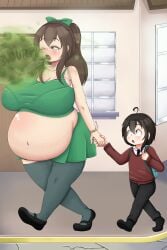 alternate_version_available ass belly_overhang big_ass big_belly big_breasts breasts bubble_ass bubble_butt burp burp_cloud burp_fetish burping burpy_chan fat fat_female fat_fetish fatty female funlitogc gassychan_(artist) huge_belly leti morbidly_obese nipple_bulge nipples nipples_visible_through_clothing obese obese_female overweight overweight_female
