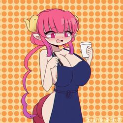 1girls 2d 2d_animation animated apron bare_shoulders big_breasts breast_squeeze breasts cleavage clothed clothes clothing dragon_girl female female_only horns huge_breasts humanoid ilulu_(dragon_maid) large_breasts miss_kobayashi's_dragon_maid monster_girl scruffmuhgruff sideboob solo solo_female tagme