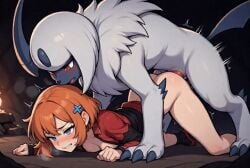 absol ai_generated animated blue_eyes breasts female female_penetrated feral feral_on_female feral_on_human feral_penetrating orange_hair pokemon pokemon_(species) vaginal_penetration vaginal_sex