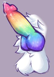 balls canine_genitals canine_penis fluffy_balls furry goldstarri knotted_penis penis rainbow rainbow_penis