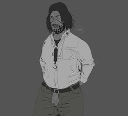 cage karl_heisenberg kinktober male_only monochrome resident_evil resident_evil_8:_village solo_male