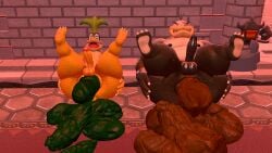 3d_(artwork) absurd_res anthro anus ass balls belly big_butt brother_(lore) brothers_(lore) castle closed_eyes digital_media_(artwork) dragon dragon_koopa duo feces genitals hi_res huge_butt hyper_feces hyper_scat iggy_koopa kanebrentkoopa koopa koopaling male male/male mario_bros morton_koopa_jr. mythological_creature mythological_scalie mythology nintendo nipples nude open_mouth overweight pecs penis pooping_on_floor pooping_together relieved reptile scalie scat sibling_(lore) smile smug source_filmmaker_(artwork) spread_anus spread_butt spreading tecbuttlovefa thick_thighs turtle