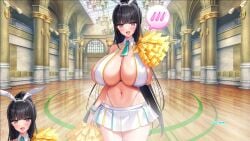 1girls bedroom_eyes before_creampie before_sex before_vaginal_penetration black-haired_female black_hair blush blushing_female breasts bunny_ears bunny_girl cheerleader cheerleader_outfit cheerleader_uniform cleavage clothed_female derauea enormous_boobies enormous_boobs enormous_breasts enormous_tits female female_only game_cg giant_boobs giant_breasts giant_tits gigantic_boobies gigantic_boobs gigantic_breasts gigantic_tits huge_boobies huge_boobs huge_breasts hyper_boobies hyper_boobs hyper_breasts hyper_tits long_black_hair long_hair long_hair_female massive_boobies massive_boobs massive_breasts massive_tits milk_factory momina_chichizaki motto!_haramase!_honoo_no_oppai_isekai_oppai_bunny_gakuen! open_eyes open_mouth open_mouth_smile pom_pom_(cheerleading) rabbit_ears schoolgirl super_boobies super_boobs super_breasts super_tits talking teenage_female teenage_girl teenager
