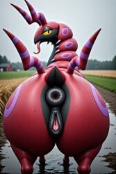 1female 1girls ai_generated animal_genitalia animal_pussy anus ass big_anus black_body black_eyes bug digitigrade equine_anus equine_genitalia equine_pussy farm female feral feral_only furry furry_only furrypornaddiction hooves huge_ass in_heat insects long_tongue looking_back looking_back_at_viewer musk musk_clouds plump_labia pokemon pokemon_(species) puffy_anus purple_body rear_view red_body scolipede sweat sweatdrop sweating sweaty tail thick_thighs tongue_out wide_hips yellow_sclera