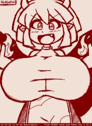 alternate_breast_size big_breasts cute_fang draco_centauros horns looking_at_viewer madou_monogatari puyo_puyo skullgeist tagme