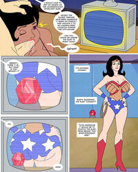 1boy 2girls alternate_ass_size alternate_breast_size amazon ani7us ass bangs big_ass big_breasts black_hair breasts brown_body brown_skin busty comic curvaceous curvy dark-skinned_female dark_skin dat_ass dc dc_comics dialogue diana_prince elf_ear elf_ears english_text eyelashes eyes eyeshadow female genie hanna-barbera hips hyper_ass hyper_breasts jayna_(wonder_twins) large_ass large_breasts legs light-skinned_male light_skin lips lipstick male male/female parody penis pointed_ears pointy_ears purple_eyes sex short_hair speech_bubble straight super_friends superheroine tan_skin text themysciran thick_ass thick_legs thick_thighs voluptuous wide_hips wonder_twins wonder_woman wonder_woman_(series)