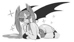 aeyga demxxx monochrome solo solo_female solo_focus succubus