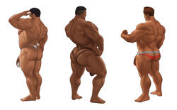 abs armpit_hair ass ass_focus balls bara biceps big_ass birthmark black_hair blush bodybuilder brown_hair bulge cheetah_print chest_hair facial_hair flaccid flaccid_penis from_behind fundoshi fundoshi_aside hairy hairy_armpits hairy_legs hairy_male hairy_thighs hyper hyper_balls hyper_genitalia hyper_muscles hyper_penis hyper_testicles jockstrap kuromine_hiraya leg_hair looking_at_penis male male_focus male_only muscles muscular muscular_arms muscular_ass muscular_back muscular_legs muscular_male muscular_thighs nipples open_mouth pecs penis pointless_censoring police police_officer police_uniform pulling_underwear red_underwear salute scar smile testicles thick_ass thick_eyebrows thick_penis veins veiny_penis yaoi yuatari