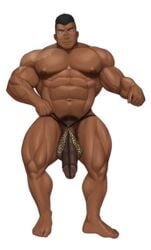 1boy abs armpit_hair ass ass_focus balls bara biceps big_ass birthmark black_hair blush bodybuilder bulge cheetah_print chest_hair dark-skinned_male dark_skin flaccid g-string hairy hairy_armpits hairy_legs hairy_male hairy_thighs huge_bulge hyper hyper_balls hyper_bulge hyper_genitalia hyper_muscles hyper_penis hyper_testicles kuromine_hiraya leg_hair male male_focus male_only muscles muscular muscular_arms muscular_ass muscular_back muscular_legs muscular_male muscular_thighs nipples pecs penis pubic_hair_peek smile solo solo_male testicles thick_ass thick_eyebrows thick_penis tight_clothes tight_clothing tight_fit tight_pants tight_shirt veins veiny_penis yaoi yuatari
