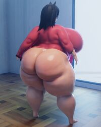 1girls ass bbw blender cghonk female female_only huge_ass overweight overweight_female thick_thighs wide_hips