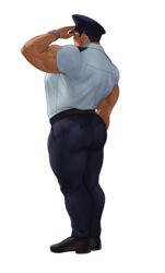 1boy abs armpit_hair ass ass_focus balls bara biceps big_ass birthmark black_hair blush bodybuilder bulge bulge_down_leg chest_hair dark-skinned_male dark_skin flaccid fundoshi fundoshi_aside hairy hairy_armpits hairy_legs hairy_male hairy_thighs huge_bulge hyper hyper_balls hyper_bulge hyper_genitalia hyper_muscles hyper_penis hyper_testicles kuromine_hiraya leg_hair male male_focus male_only muscles muscular muscular_arms muscular_ass muscular_back muscular_legs muscular_male muscular_thighs nipples pecs penis police police_hat police_officer police_uniform pubic_hair_peek smile solo solo_male testicles thick_ass thick_eyebrows thick_penis tight_clothes tight_clothing tight_fit tight_pants tight_shirt veins veiny_penis yaoi yuatari