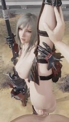 1boy 1girls 3d 9:16 animated aranea_highwind audiodude bouncing_breasts final_fantasy final_fantasy_xv green_eyes grey_hair lazyprocrastinator light-skinned_male light_skin looking_at_viewer male_pov medium_breasts pale-skinned_female pale_skin penis pov sex shorter_than_30_seconds sound splits standing standing_on_one_leg standing_split tagme vaginal vertical_splits vertical_video video