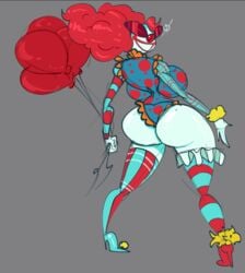 1girls clown clown_girl clown_makeup huge_ass huge_breasts knick_knack looking_at_viewer looking_back o_n3il oc sunny_miami