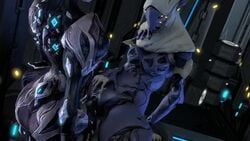 1futa 1girls 3d animated armor bouncing_breasts female futa_on_female futanari helmet humanoid khora_(warframe) large_penis mask monster monster_girl no_sound robot robot_girl sex tagme video warframe white-crow wisp_(warframe)