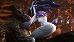 1boy 1boy1girl 1girls 3d areola ass female fur furry hand_on_head huge_ass huge_cock imminent_sex kindred lamb_(league_of_legends) large_ass large_penis larger_male league_of_legends mask size_difference tagme thick_thighs voluptuous white-crow white_fur wide_hips