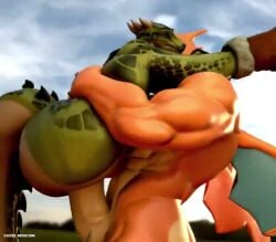 3d 3d_animation anthro_on_anthro argonian balls_deep bara big_balls bigger_male charizard deeja deep_penetration female huge_balls huge_cock invadernoodles kasdaq large_penis male muscular_male naked_footwear penis pokemon poney scalie shoes_only sound stand_and_carry_position tagme the_elder_scrolls thick_penis video voice_acted wings